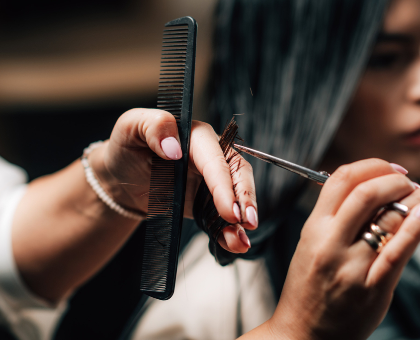 Beautiful Young Woman In Hair Salon